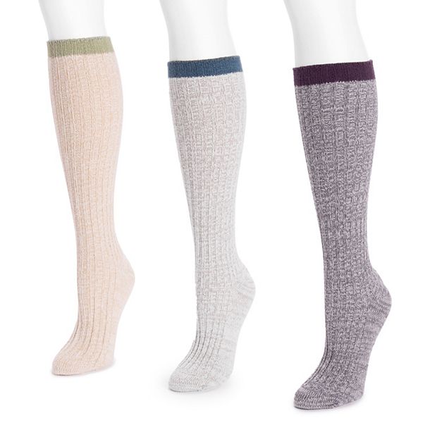 MUK LUKS® Women's 3-Pair Pack Fluffy Slouch Socks