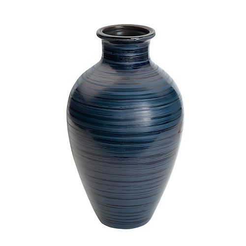 Scott Living Luxe 12 In Navy Ceramic Urn Vase