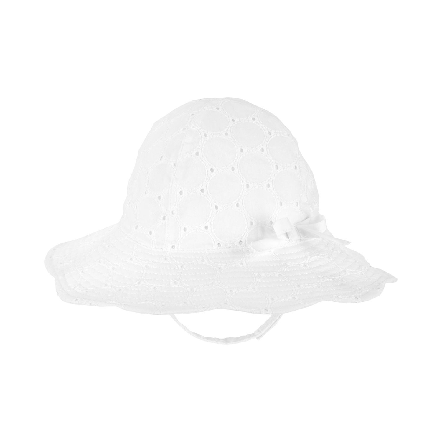 white eyelet sun hat baby girl