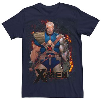 Men's Marvel X-Men Cable Flames Portrait Tee