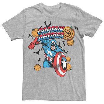 Men's Marvel Captain America Halloween Pumpkins Tee