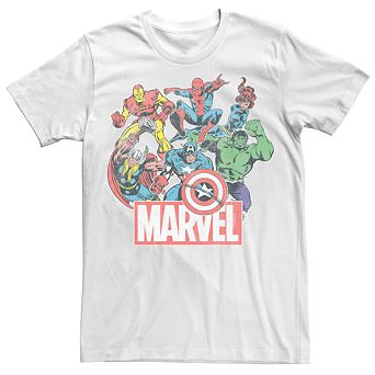 Men's Marvel Retro Avengers Logo Group Shot Tee