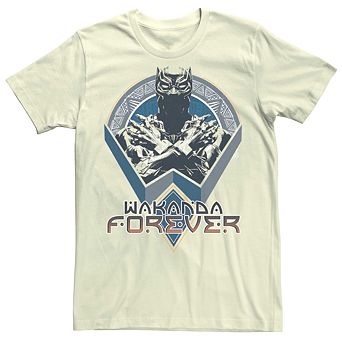 Men's Marvel Black Panther Wakanda Forever Geometric Badge Tee