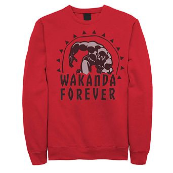 Men's Marvel Retro Black Panther Wakanda Forever Sun Logo Fleece
