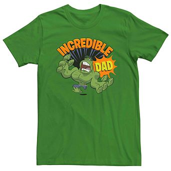 Men's Marvel Hulk Incredible Dad Cartoon Style Tee