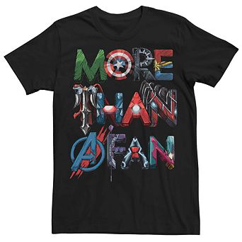 Men's Marvel More Than A Fan Avenger Letter Fill Graphic Tee