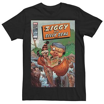 Men's Marvel Ziggy Pig Silly Seal Comic Cover Pig Tee