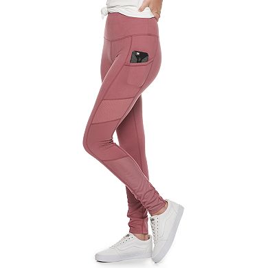 Juniors' SO Sporty High Waisted Legging with Side Mesh Blocking