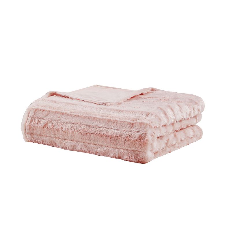 Beautyrest Duke Faux Fur Weighted Blanket, Pink, 18 LBS