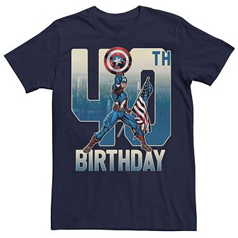 Men's Marvel Captain America 40th Birthday Tee