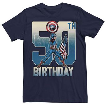 Men's Captain America 50th Birthday Tee