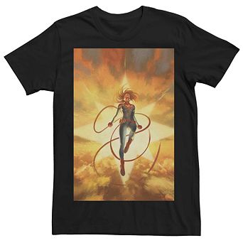 Men's Captain Marvel Comic Cover Tee