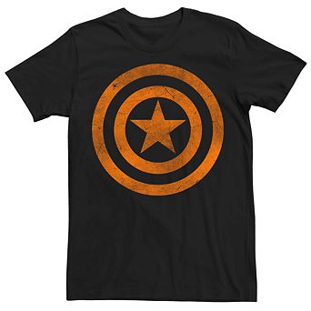 Men's Captain America Orange Emblem Tee
