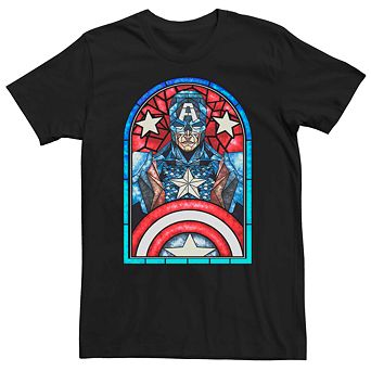 Men's Marvel Captain America Stained Glass Tee