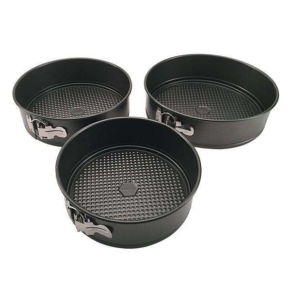 Non Stick Set Of 3 Round Springform Pan With Loose Base Cake Baking Tin  Interlocking Bakeware (00178) - Baking Dishes & Pans - AliExpress