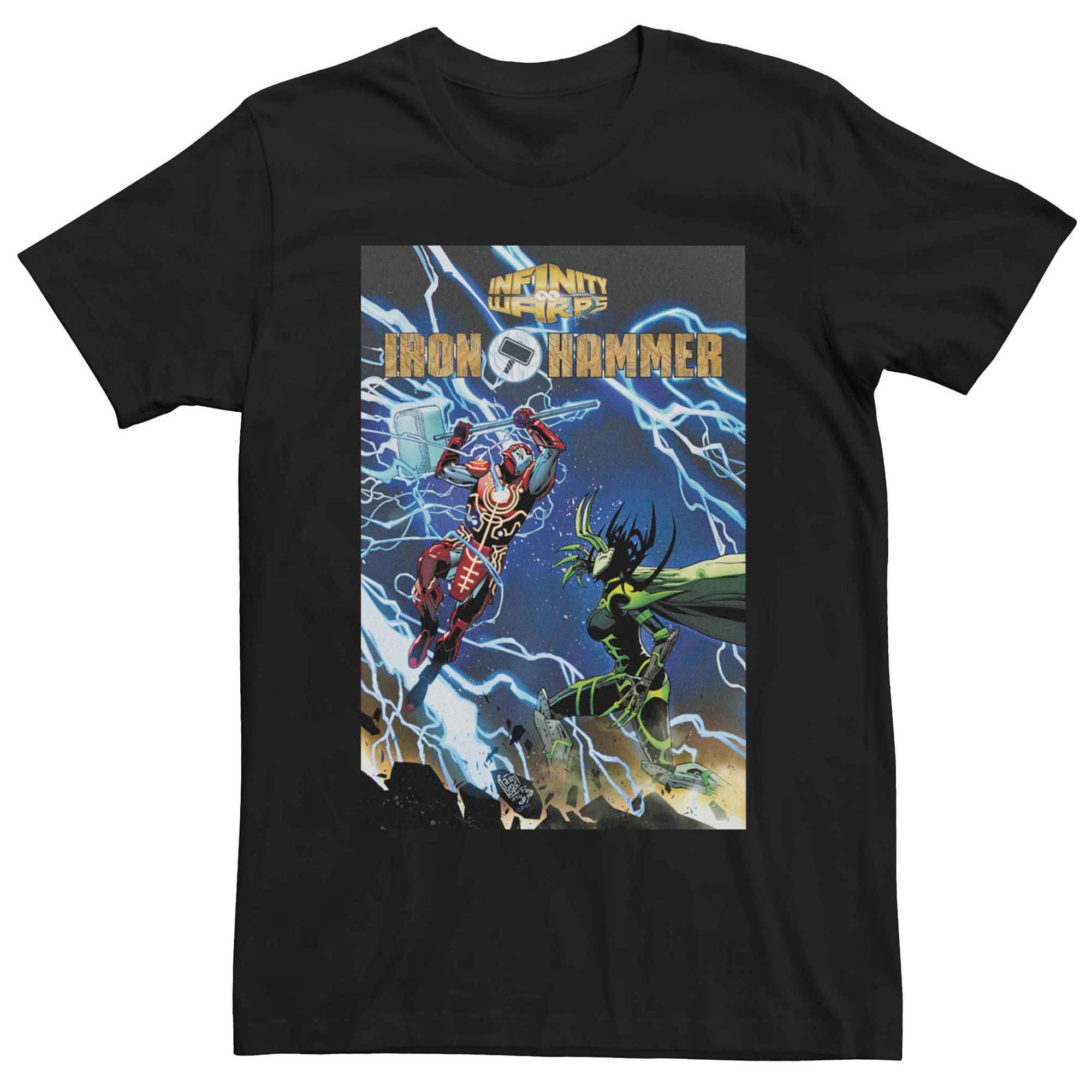 Mens Marvel Iron Hammer Graphic Tee, Size: Medium, Black