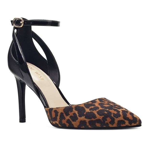 nine west leopard heel shoes