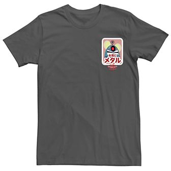 Men's Marvel's Spider-Man Peni Parker Robot Mouse Sticker Pocket Tee
