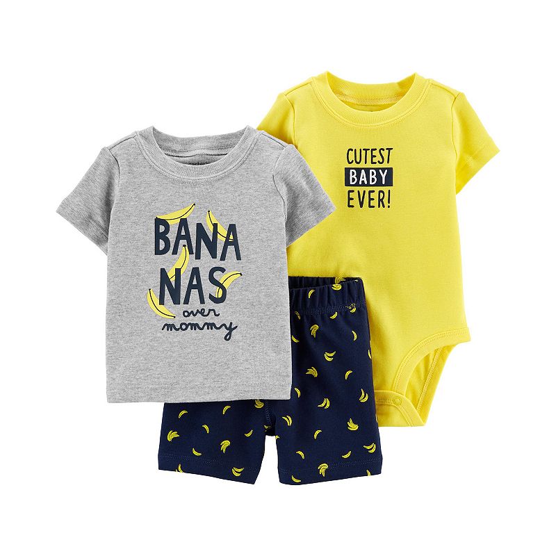 UPC 194133004254 product image for Baby Boy Carter's Bananas Bodysuit, Tee & Shorts Set, Infant Boy's, Size: 3 Mont | upcitemdb.com