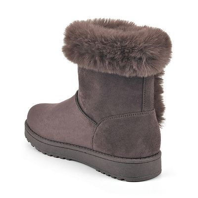 Ladies faux fur boots best sale