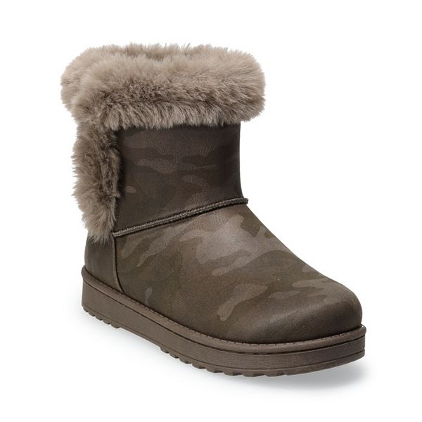 SO® Paulina Women's FauxFur Winter Boots Camouflage (5) BrickSeek