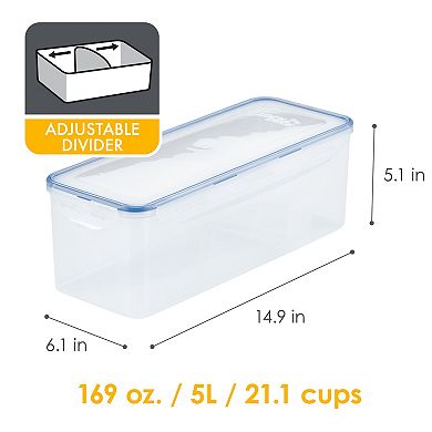 LocknLock Easy Essentials Pantry Bread Box & Divided Food Storage