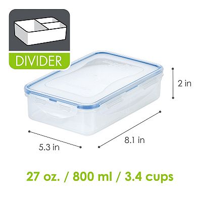 LocknLock Easy Essentials On-the-Go Meals 27-oz. Divided Rectangular Food Storage Container