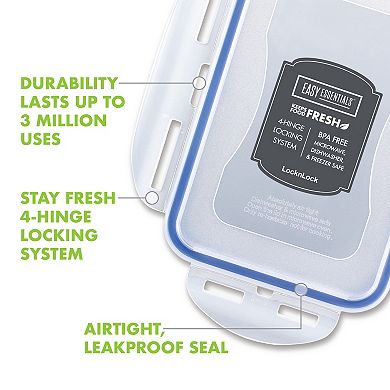LocknLock Easy Essentials On-the-Go Meals 27-oz. Divided Rectangular Food Storage Container