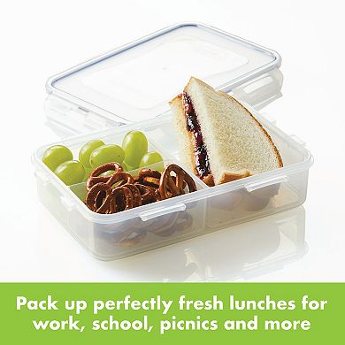 LocknLock Easy Essentials On-the-Go Meals 27-oz. Divided Rectangular Food Storage Container