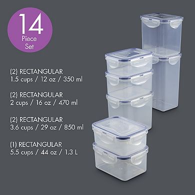 LocknLock Easy Essentials 14-pc. Rectangular Food Storage Set