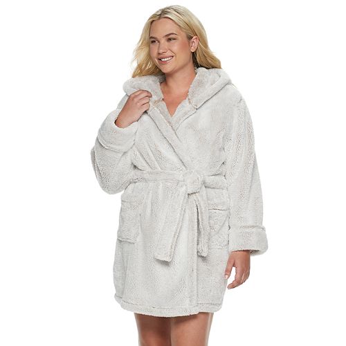 Plus Size SONOMA Goods for Life® Cozy Short Plush Robe with Hood