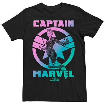 Men's Marvel Captain Marvel Gradient Logo Tee