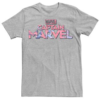 Men's Marvel Captain Marvel Tie Dye Text Logo Tee