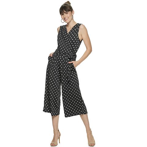 Женские комбинезоны Nina Leonard Women's Nina Leonard Print Surplice Wide-Leg Jumpsuit