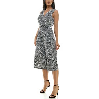 Women's Nina Leonard Print Surplice Wide-Leg Jumpsuit