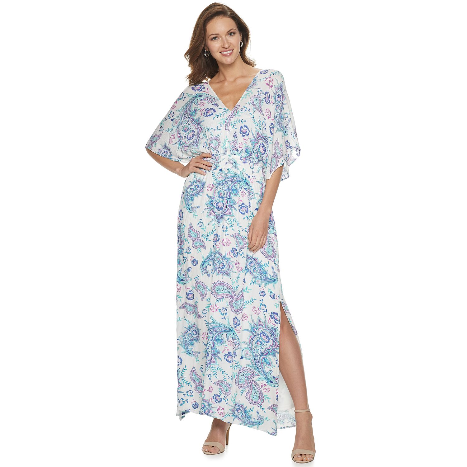 gauze maxi dress with sleeves