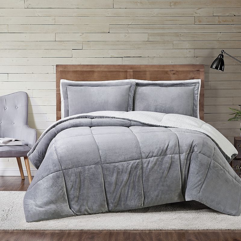 Truly Soft Cuddle Warmth Comforter Set, Grey, Full/Queen