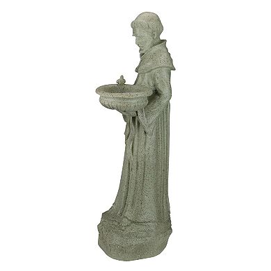 Northlight 24-in. St. Francis of Assisi Speckled Religious Bird Feeder Outdoor Garden Statue