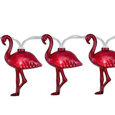 10-Light Pink Flamingo String Lights