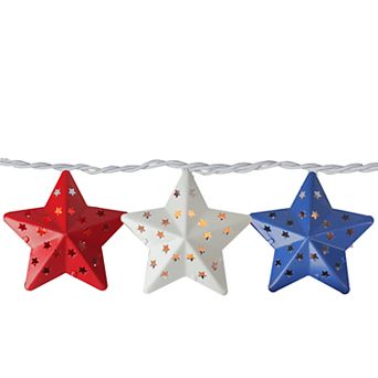 Metal 4th of July Star String Lights