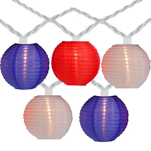 Colored Round Chinese Lantern String Lights, Round Paper Lantern String Lights