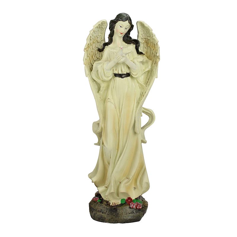 Northlight Heavenly Peace and Love Angel with Dove Statue, White
