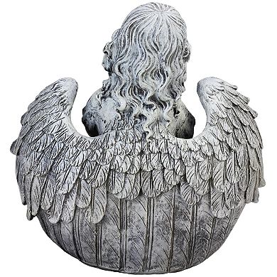 Northlight Decorative Angel Child Wrapped in Wings Statue