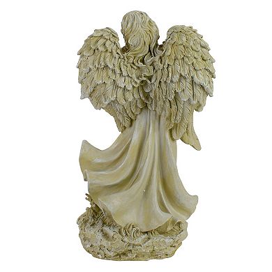 Northlight Weathered Angel with Bird and Bouquet Statue