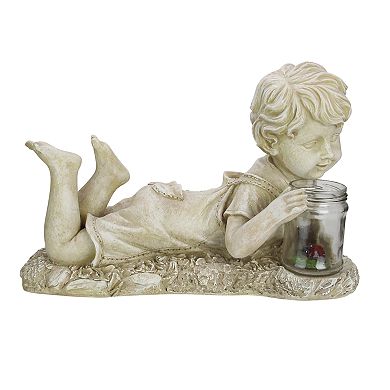 Northlight LED Lighted Solar Powered Lounging Girl Statue