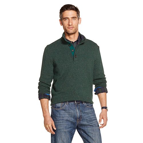 Men's IZOD Sportswear Classic-Fit Button Mockneck Sweater