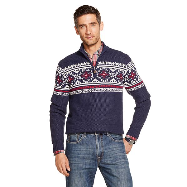 Men's IZOD Sportswear Classic-Fit Fairisle Quarter-Zip Sweater