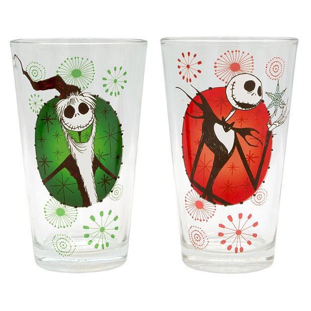 Nightmare Before Christmas Holiday 2-Piece Pint Glass Set with Ice Cube Tray