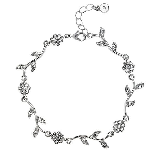 LC Lauren Conrad Silver Tone Vine & Flower Clasp Bracelet