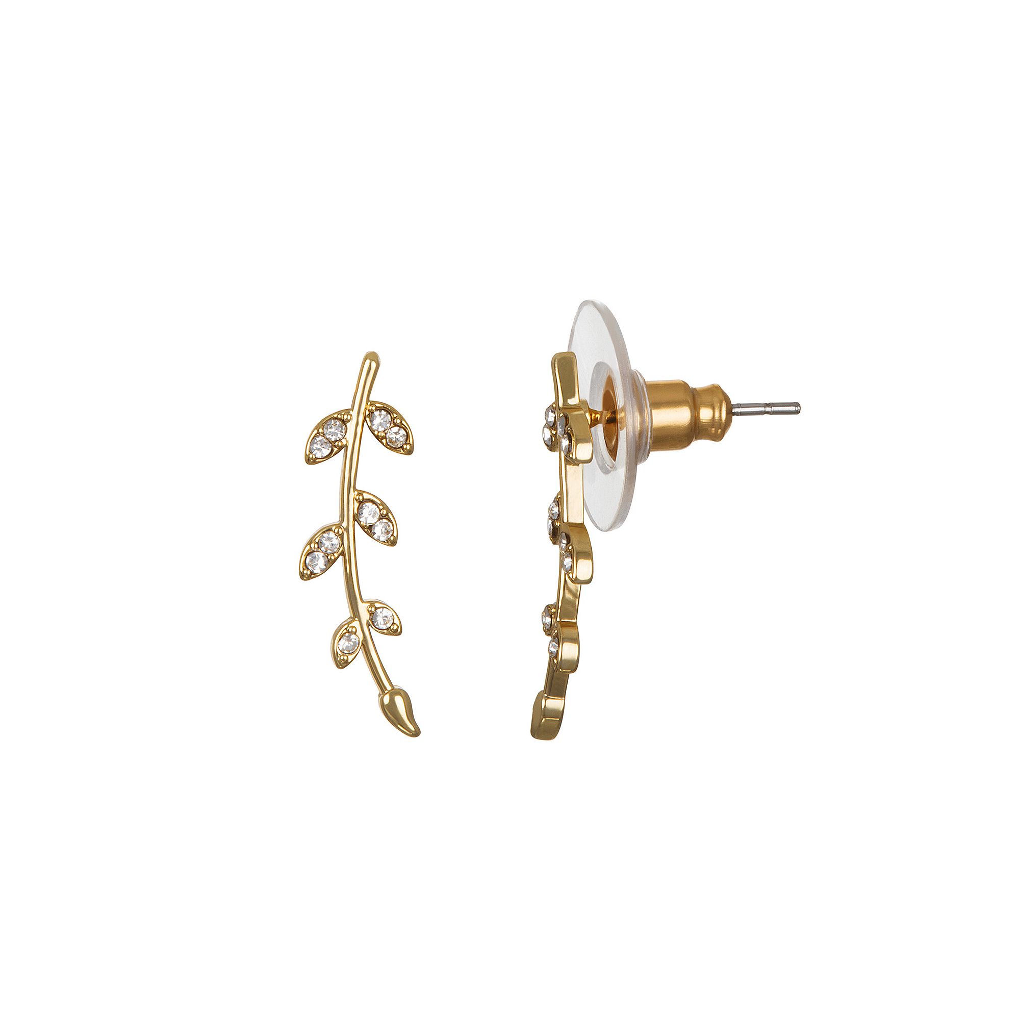 LC Lauren Conrad Pave Branch Climber Earrings, Womens, Gold Tone